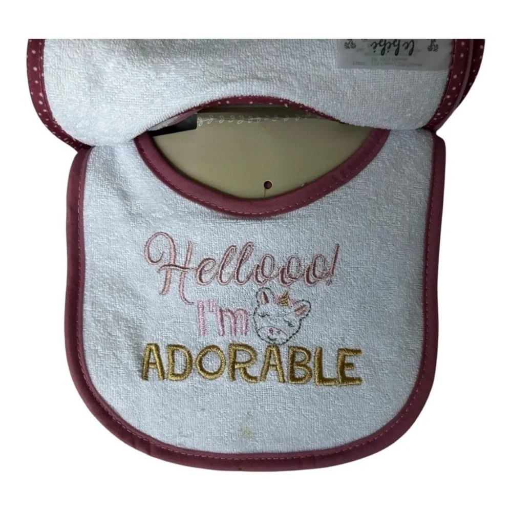 NWT 0+ mo Terry Cloth Baby Bib Set of 4